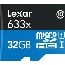 Lexar 633X 32GB 100MB-20MB/s microSDHC UHS-1 Class 10 A1 V10 U1 Hafıza Kartı + Adaptör (LSDMI32GBB633A)