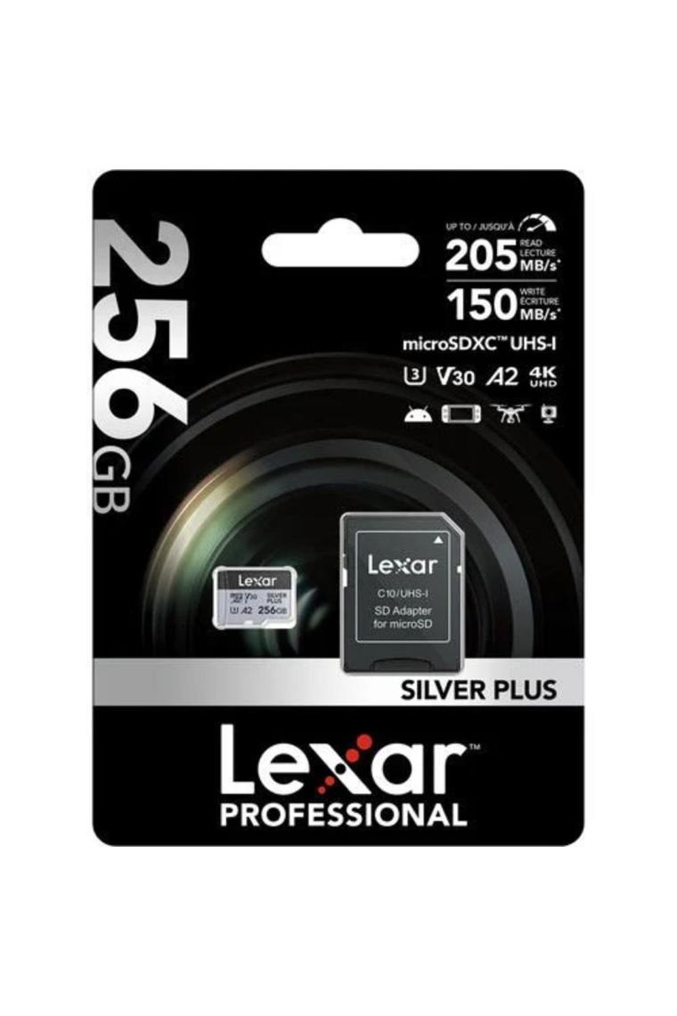 Lexar 256GB Silver Plus 205MB 4K V30 Uhsı Micro Sd Hafıza Kartı