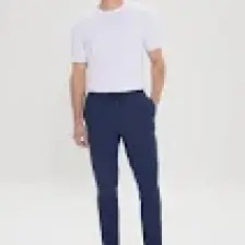 Altınyıldız Classics Erkek Lacivert Slim Fit Rahat Kesim Beli Bağlamalı Yan Cepli Jogger Pantolon