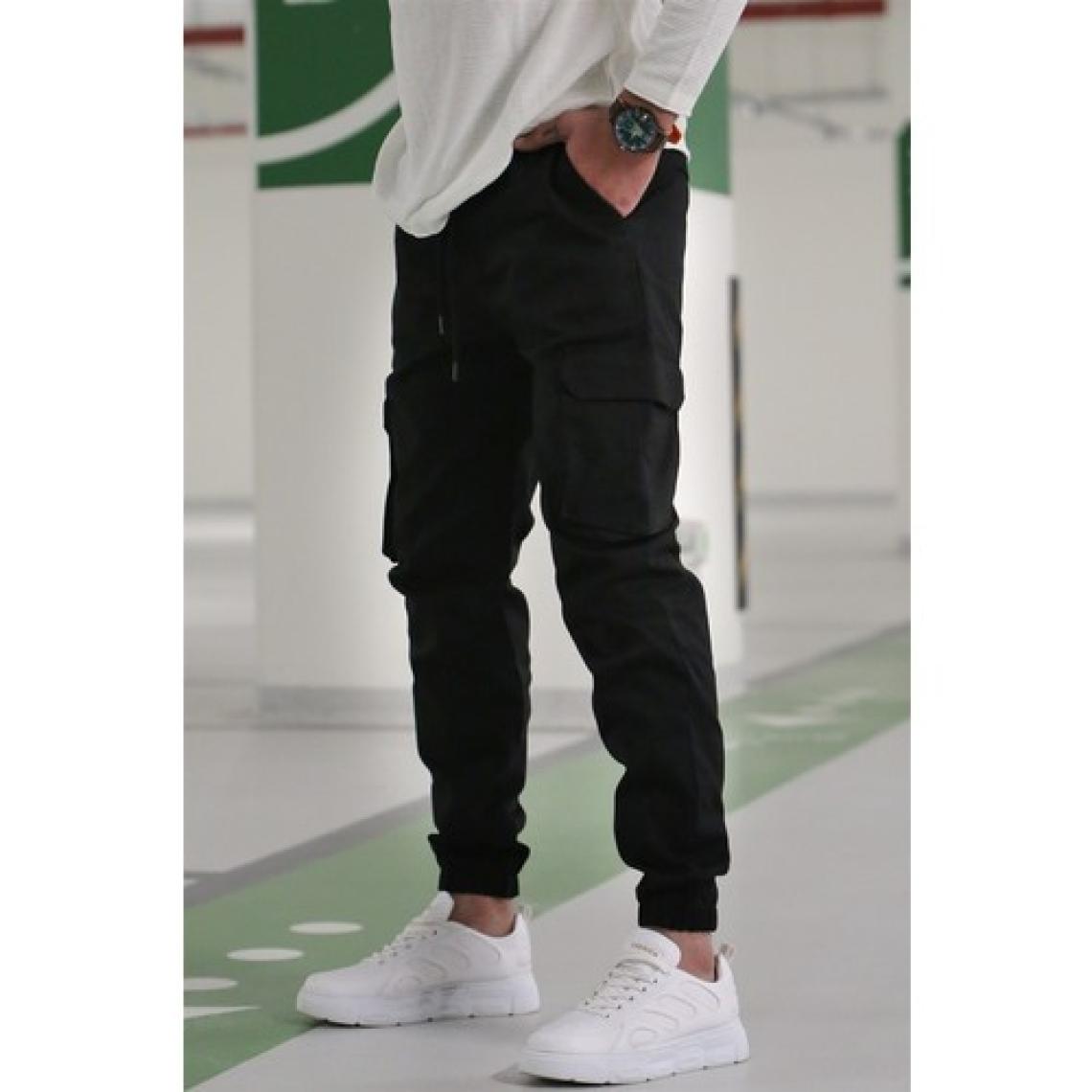 Madmext Erkek Siyah Kargo Cep Pantolon 5447