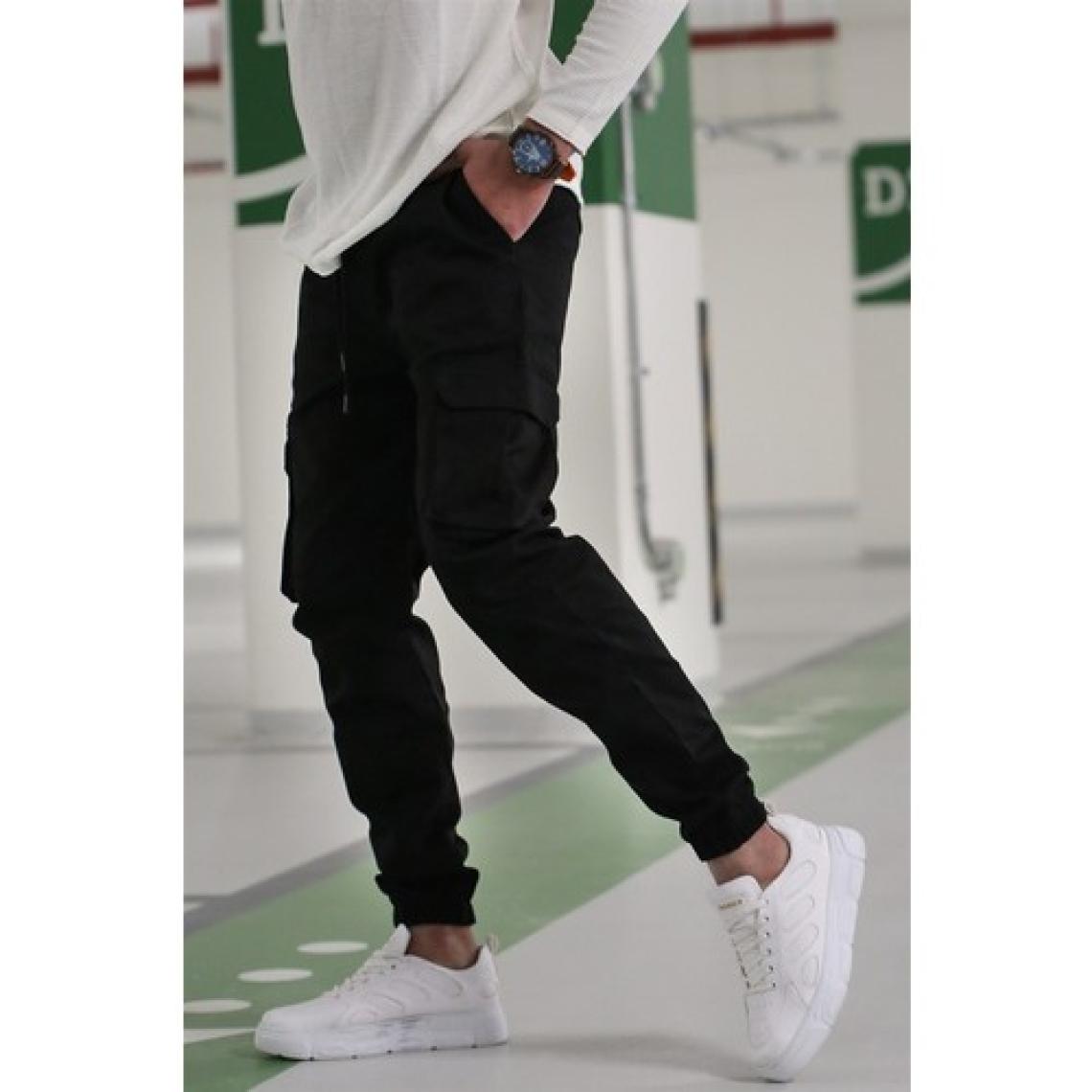 Madmext Erkek Siyah Kargo Cep Pantolon 5447