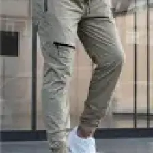 Madmext Bej Fermuar Detaylı Paraşüt Jogger Pantolon