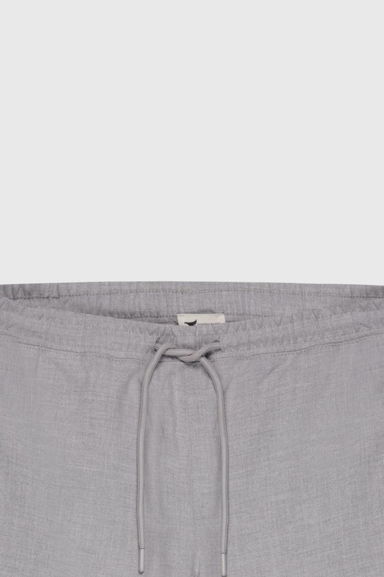 Altınyıldız Classics Erkek Gri Slim Fit Rahat Kesim Beli Bağlamalı Yan Cepli Jogger Pantolon
