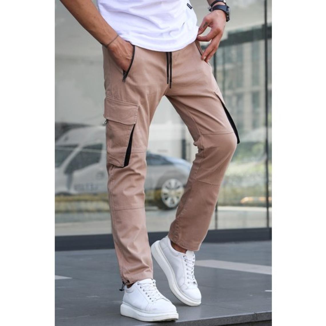 Madmext Bej Kargo Cep Jogger Pantolon 5791
