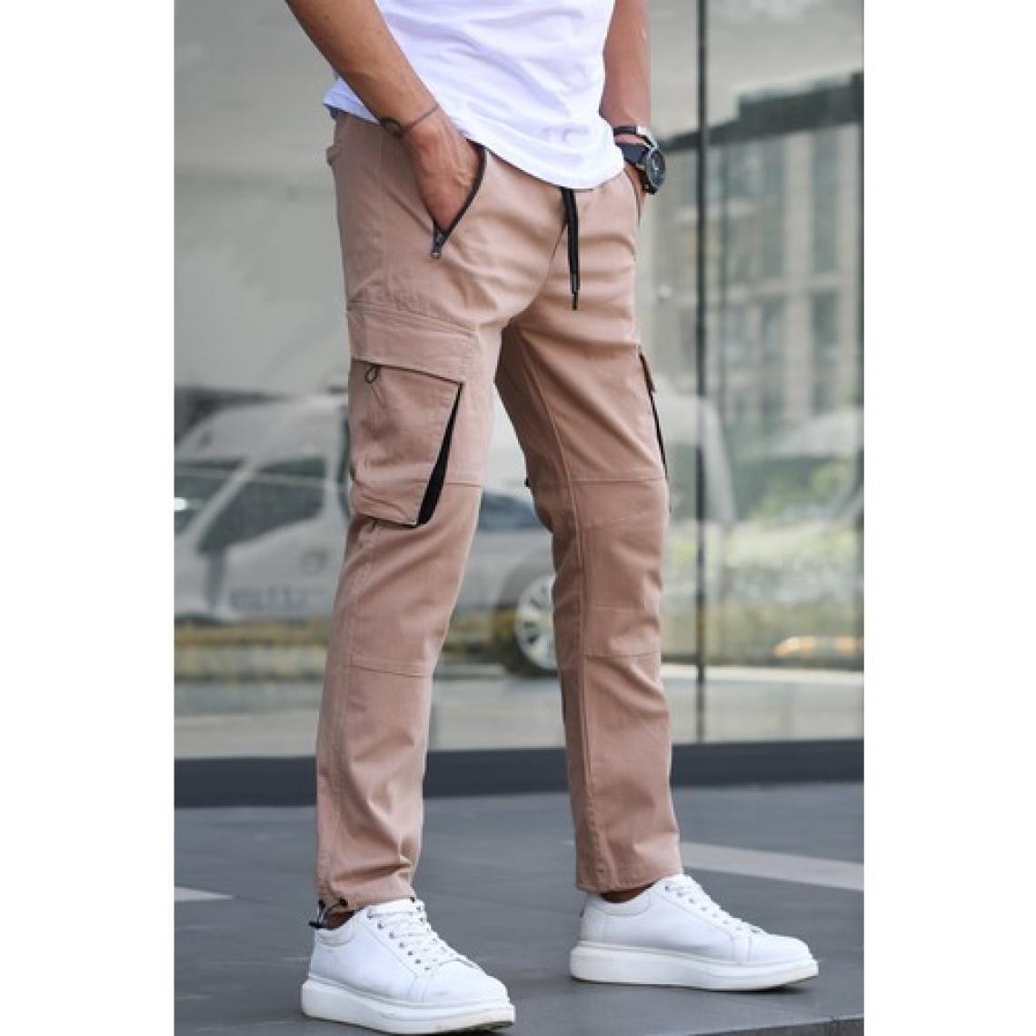 Madmext Bej Kargo Cep Jogger Pantolon 5791
