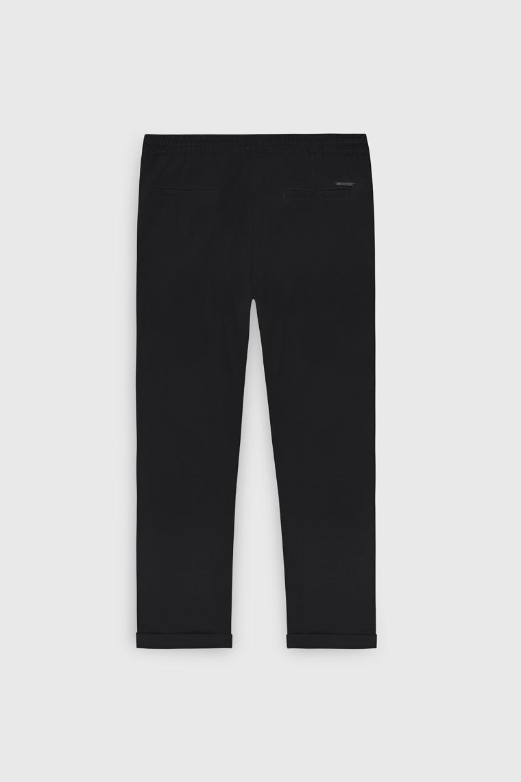 Altınyıldız Classics Erkek Siyah Slim Fit Rahat Kesim Beli Bağlamalı Yan Cepli Jogger Pantolon