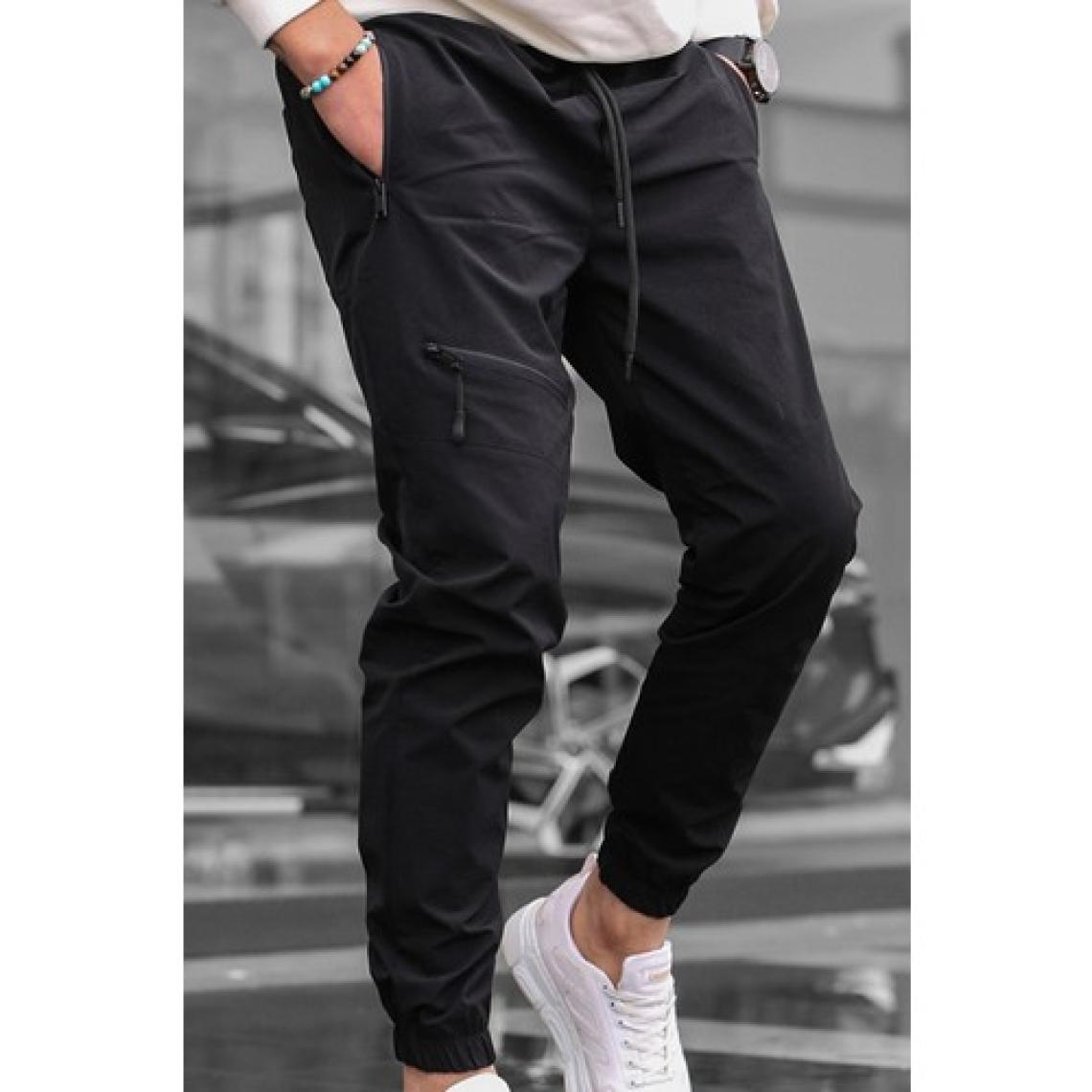 Madmext Siyah Fermuar Detaylı Paraşüt Jogger Pantolon
