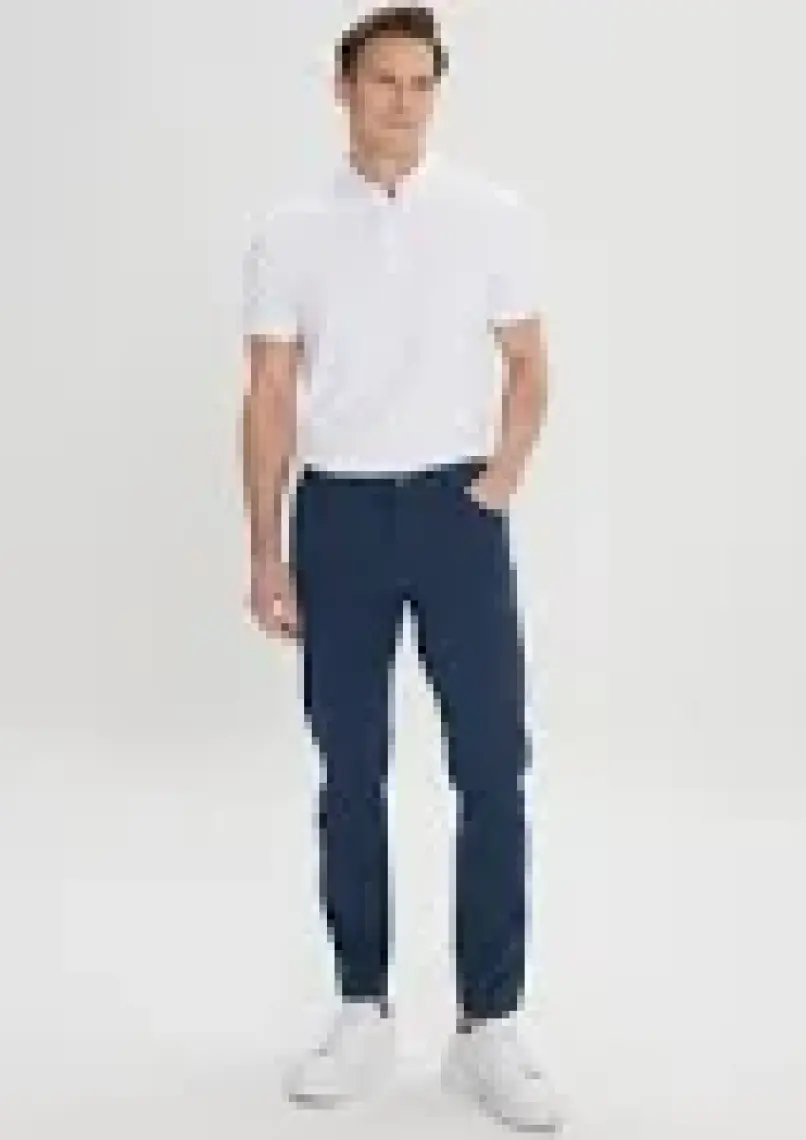 Altınyıldız Classics Erkek Lacivert Slim Fit Dar Kesim 5 Cep Pamuklu Kanvas Esnek Chino Pantolon