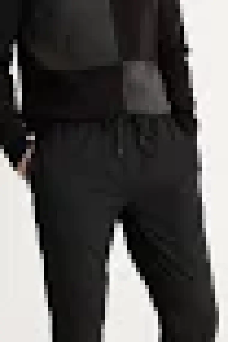 Altınyıldız Classics Erkek Siyah Slim Fit Rahat Kesim Beli Bağlamalı Yan Cepli Jogger Pantolon
