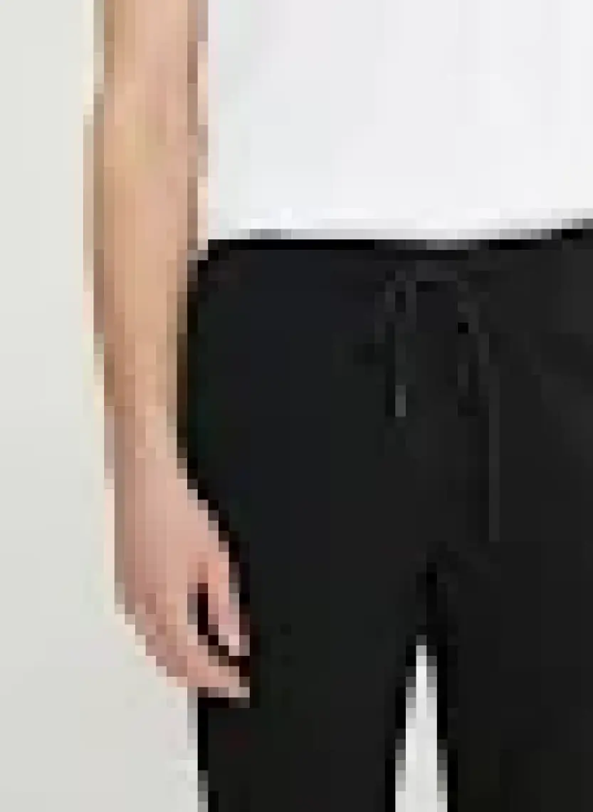 Altınyıldız Classics Erkek Siyah Slim Fit Rahat Kesim Beli Bağlamalı Yan Cepli Jogger Pantolon