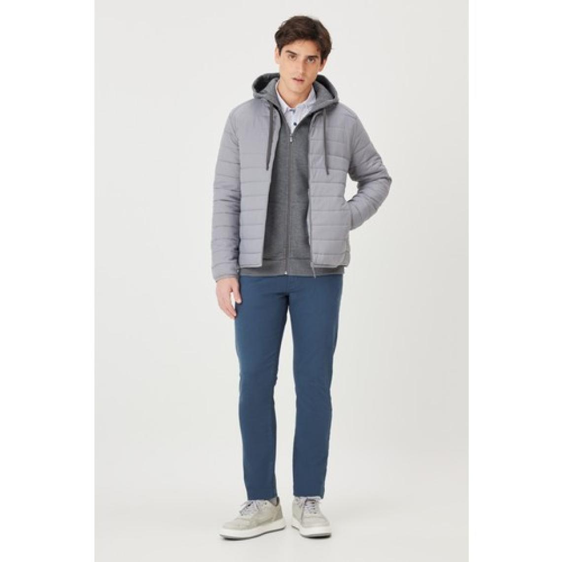 Altınyıldız Classics Erkek Petrol Slim Fit Dar Kesim 5 Cep Pamuklu Kanvas Esnek Chino Pantolon