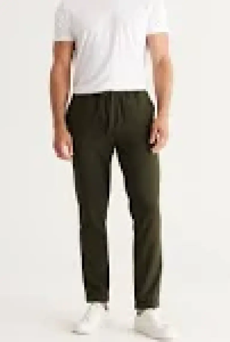 Altınyıldız Classics Erkek Haki Slim Fit Rahat Kesim Beli Bağlamalı Yan Cepli Jogger Pantolon