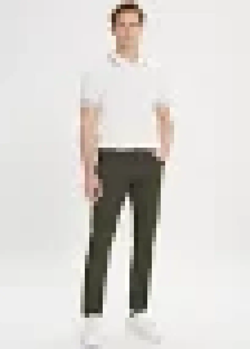 Altınyıldız Classics Erkek Haki Slim Fit Dar Kesim 5 Cep Pamuklu Kanvas Esnek Chino Pantolon