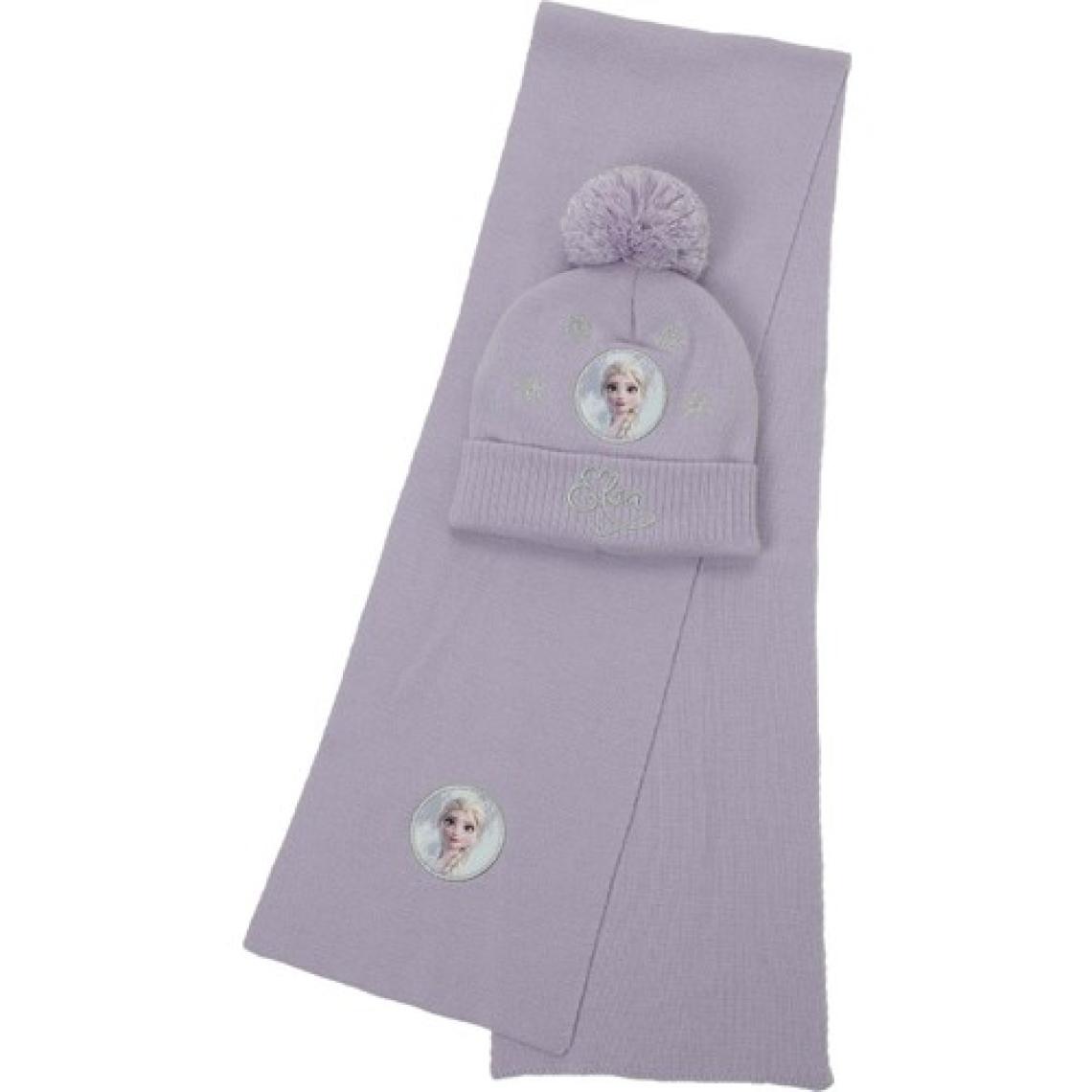 Frozen SET G-4PR Açık Lila Kız Çocuk Atkı Bere