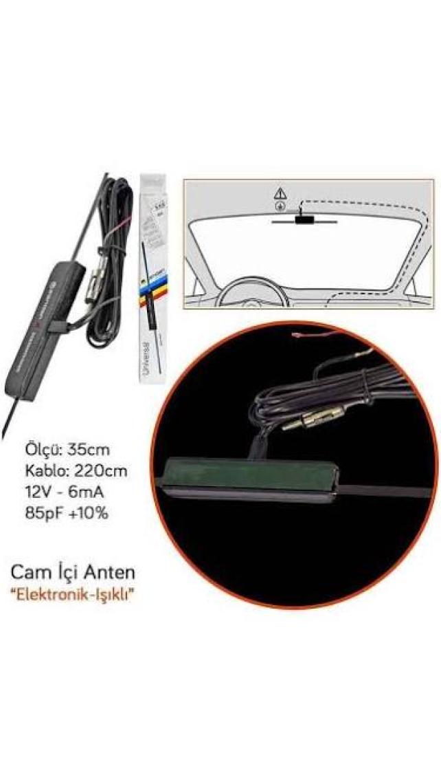 Zendar Y-400 Elektronik Cam İçi Anten Işıklı BR0035001