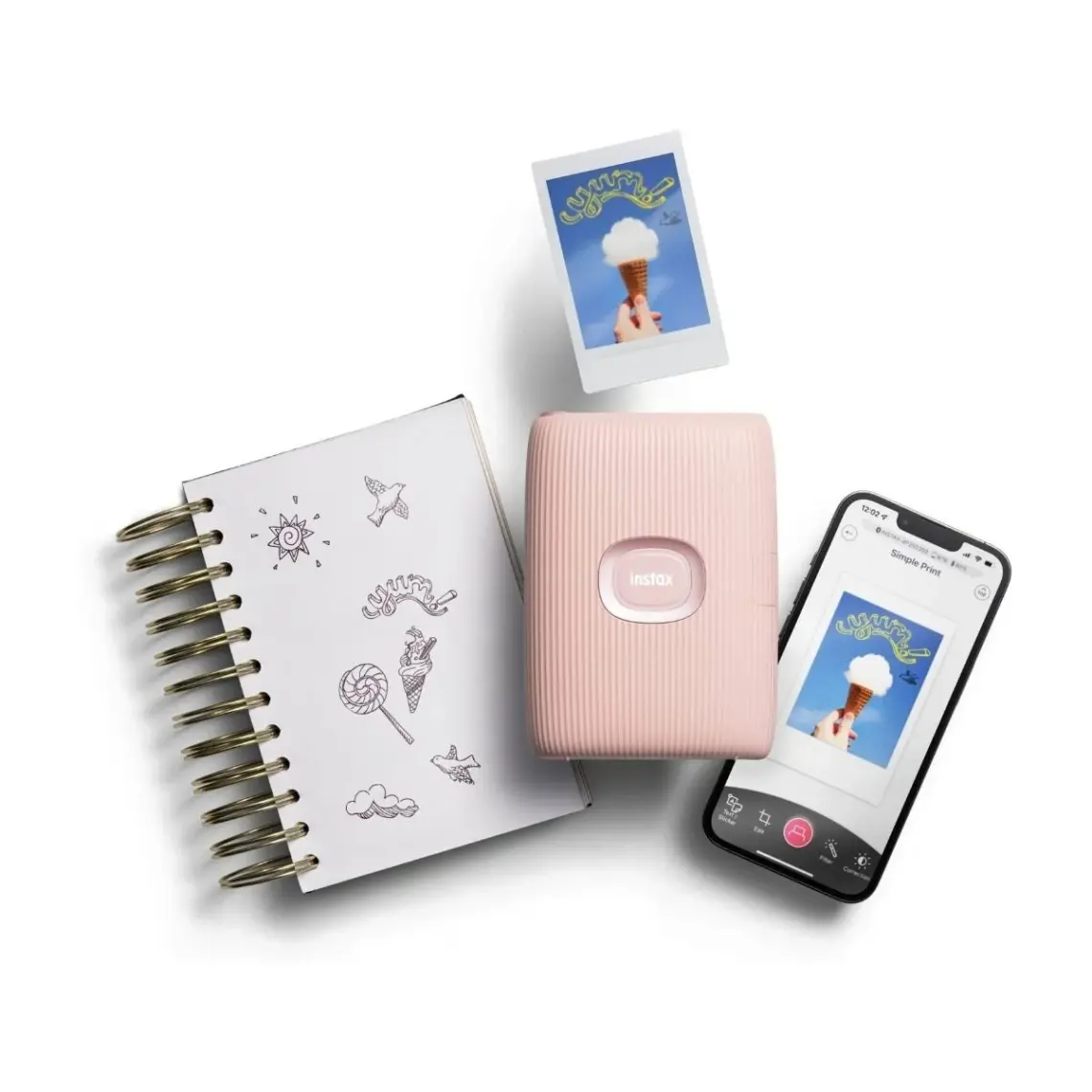 Instax Mini Link 2 Toz Pembe Akıllı Telefon Yazıcısı