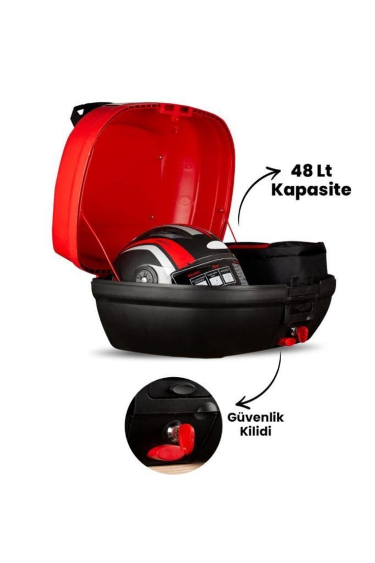 First Bag Motosiklet Çantası 48 Litre Kırmızı Reflektörlü