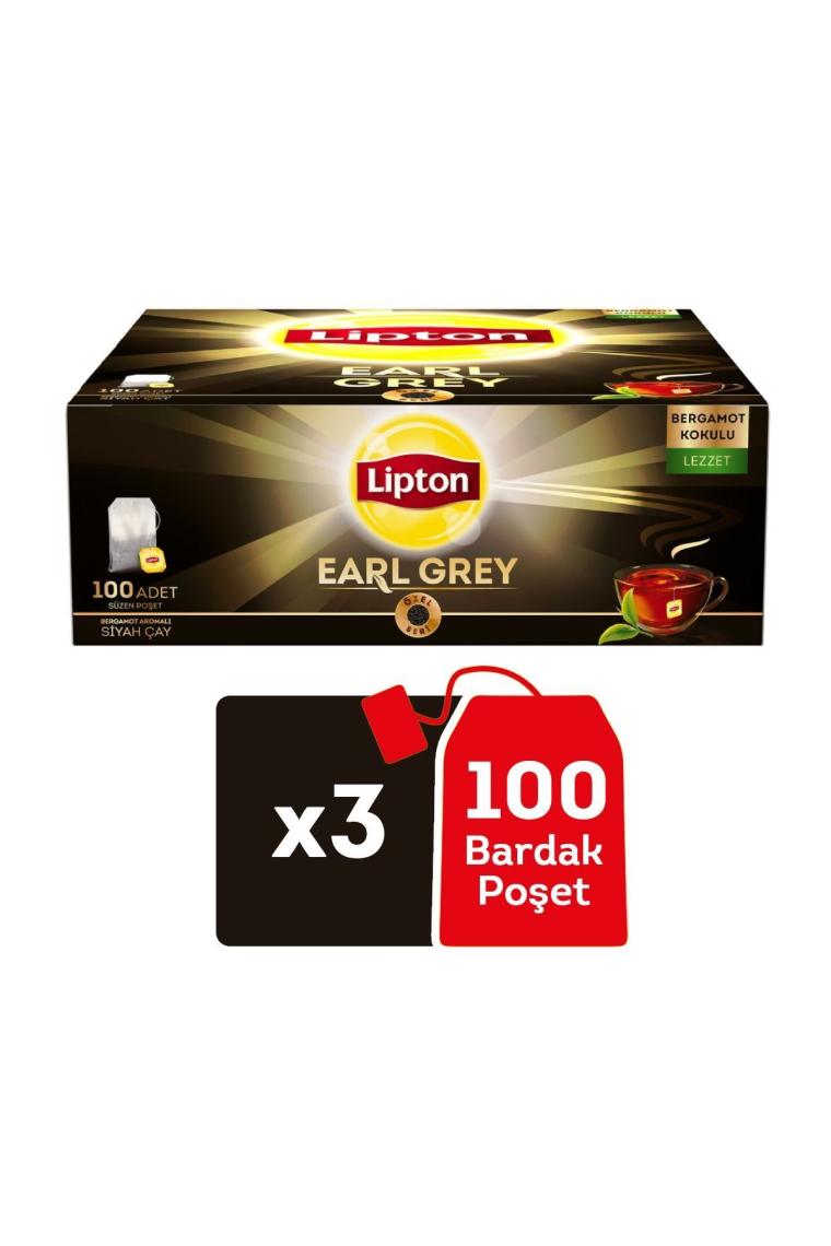 Earl Grey Bardak Poşet Çay 100'lü X 3 Adet
