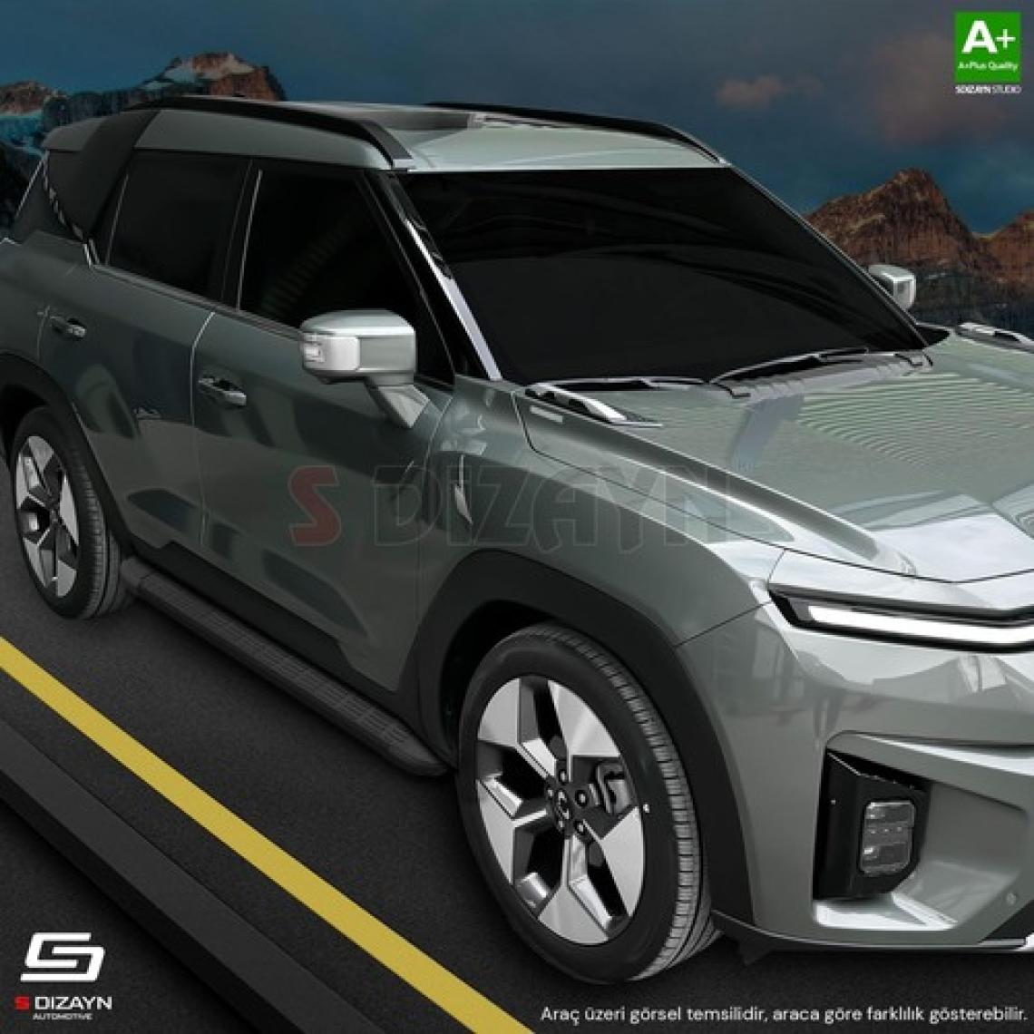 S-Dizayn Chery Omoda5 S-Line Siyah Yan Basamak 183 Cm 2022 Üzeri A+ Kalite