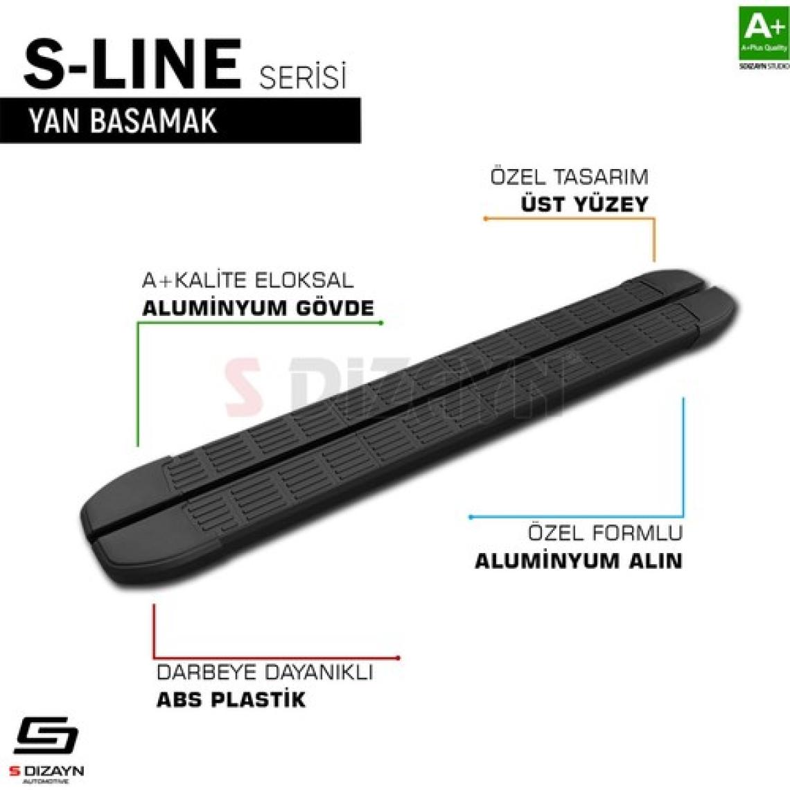 S-Dizayn Chery Omoda5 S-Line Siyah Yan Basamak 183 Cm 2022 Üzeri A+ Kalite