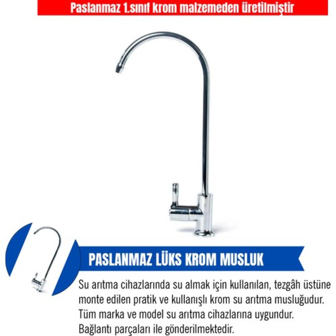 Aquafit Su Arıtma Cihazı Lüx Krom Musluk (Tüm Cihazlarla Uyumludur)