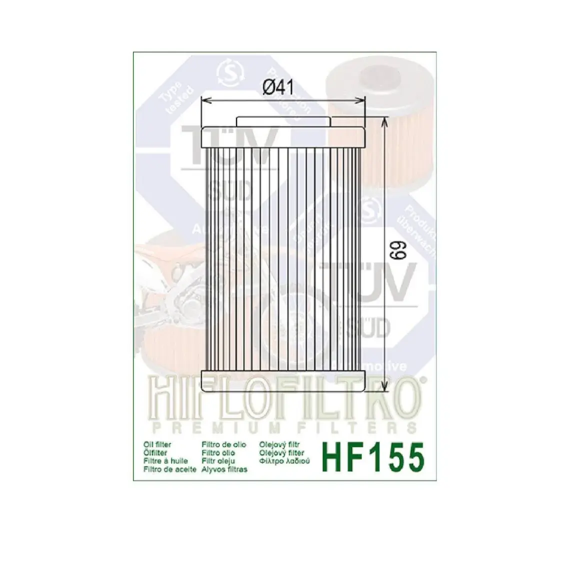 Hiflo HF155 Hıflo 2020-2021 Husqvarna Svartpilen 250 Yağ Filtresi .190