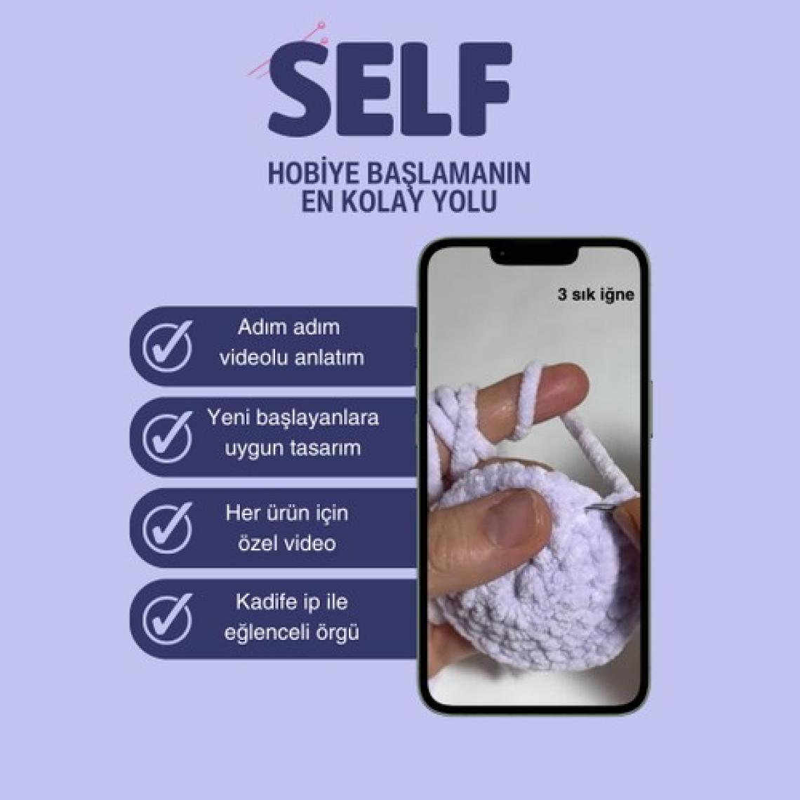 Self Uzaylı Corç Amigurumi Kiti Yeni Başlayanlar Için Self Örgü Seti