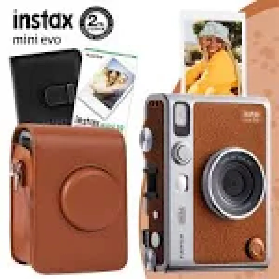 Instax Mini Evo Kahverengi Fotoğraf Makinesi ve Hediye Seti 3