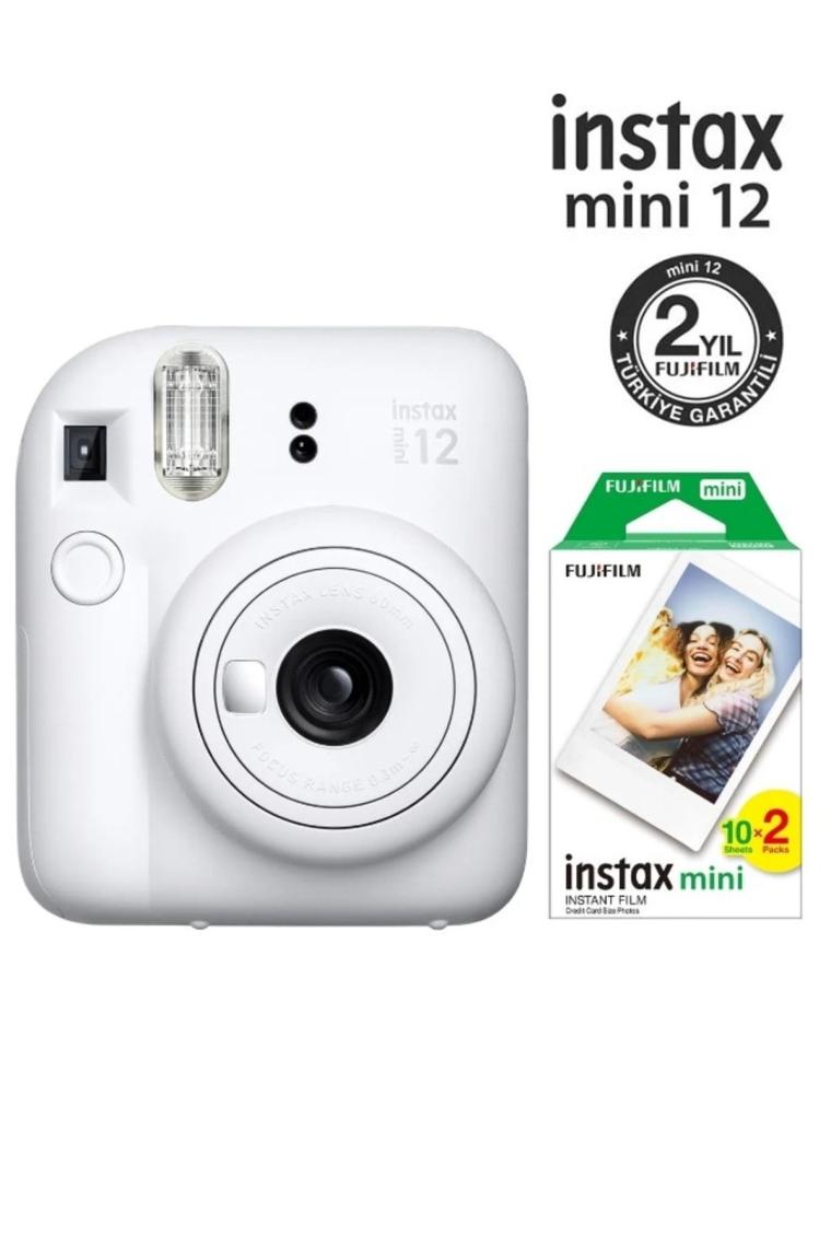 Instax Mini 12 Beyaz Fotoğraf Makinesi ve 20'li Mini Film