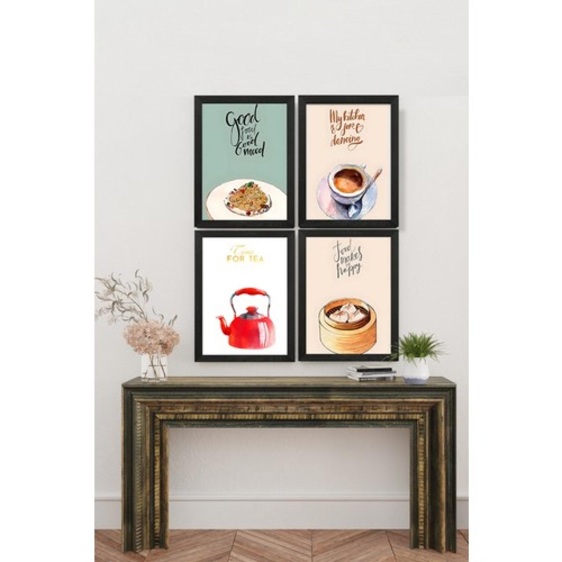 Artavessa 4 Parça Çerçeve Görünümlü Mdf Tablo Seti