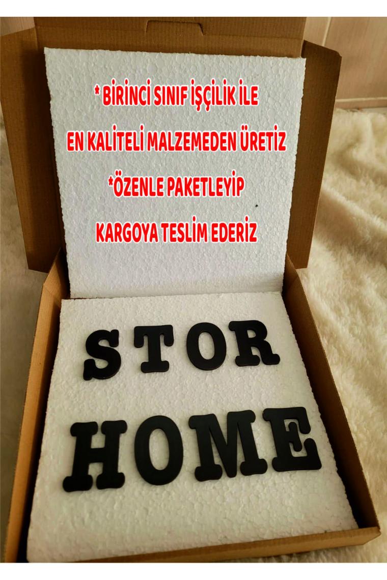 BK Gift Sabret Şükret Dua Et Ahşap Duvar Yazısı