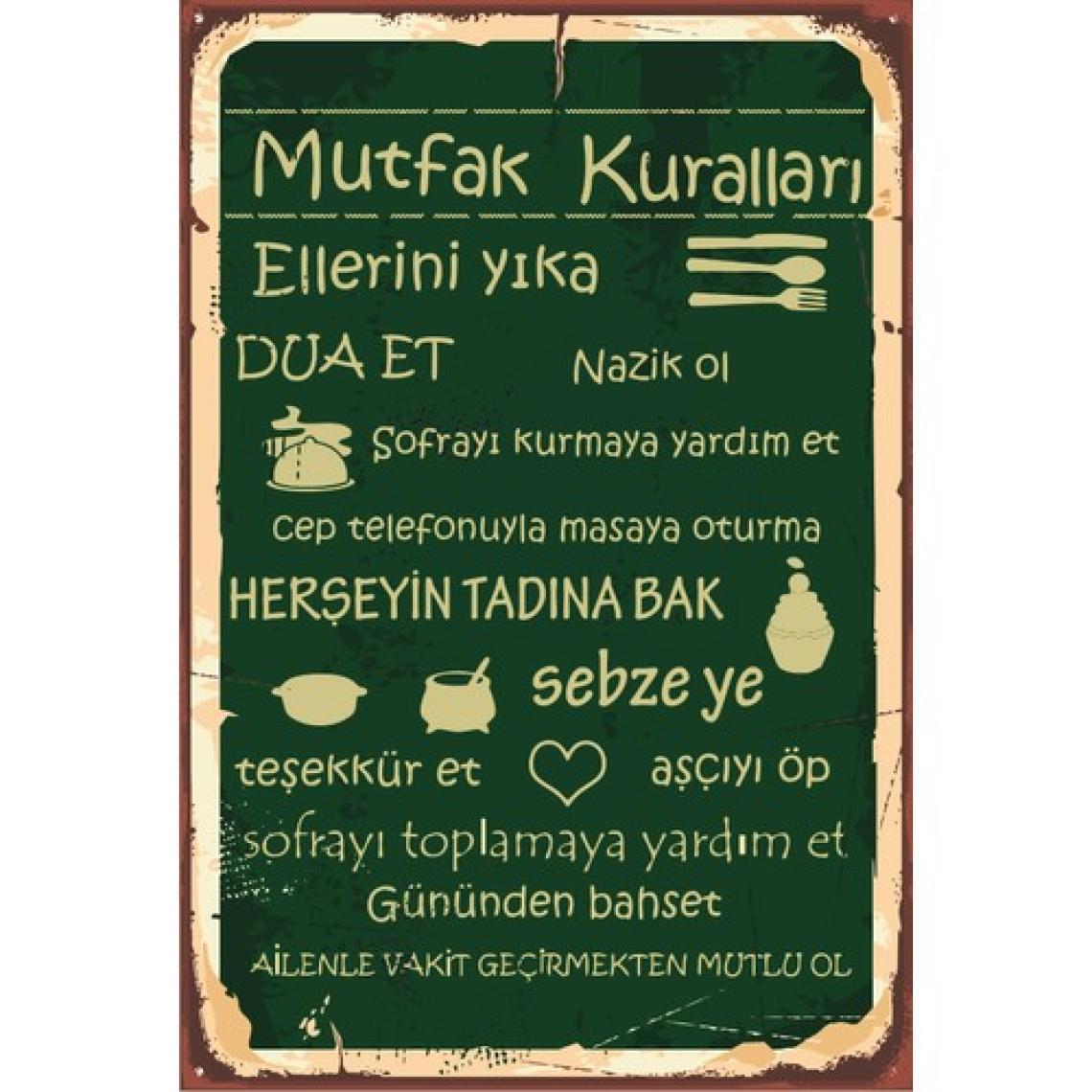 Hayat Poster Murfak Kuralları Tablosu Retro Vintage Ahşap Poster