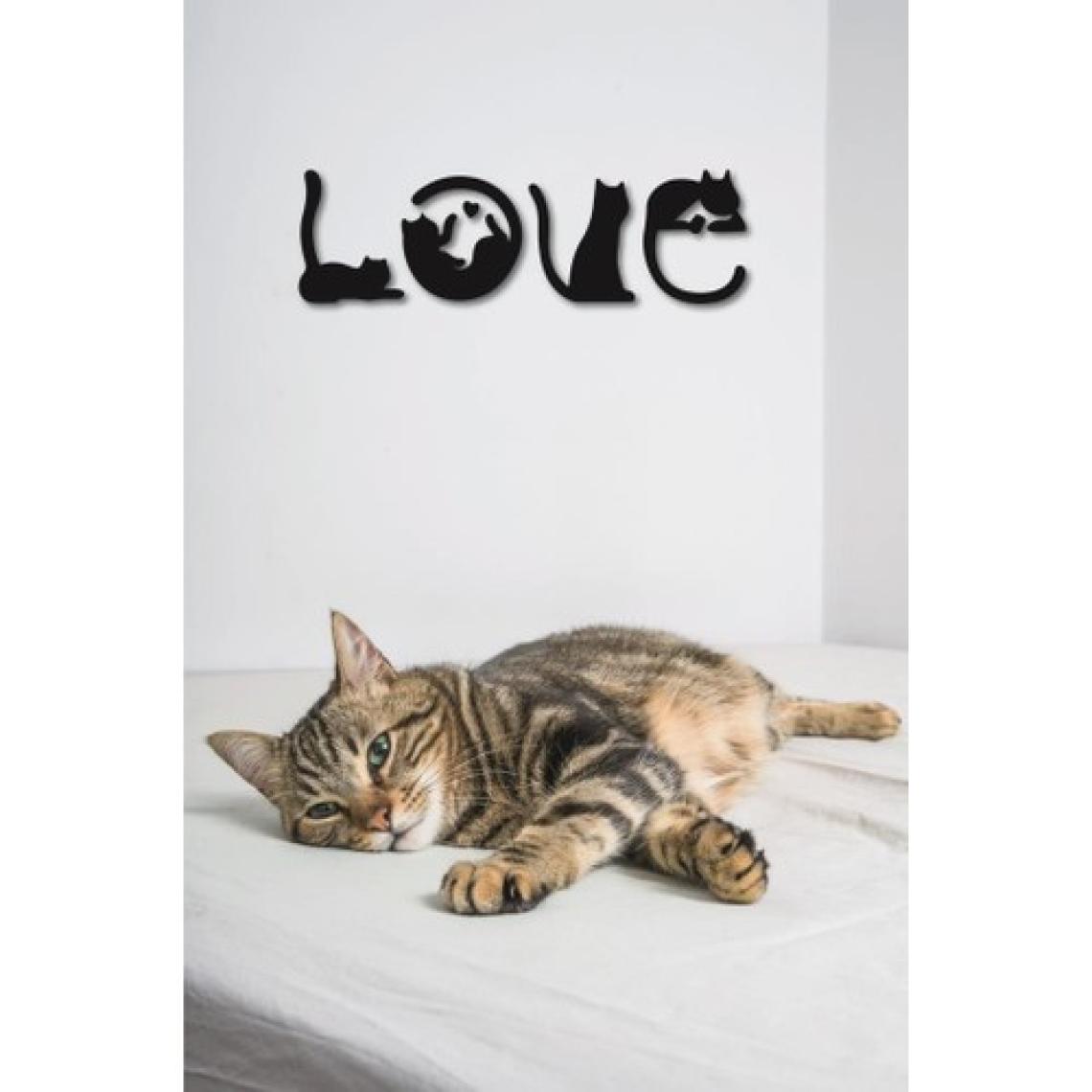 Hellove Kedi Tablosu Love Duvar Yazısı Dekoratif Tablo Ahşap Duvar Tablosu