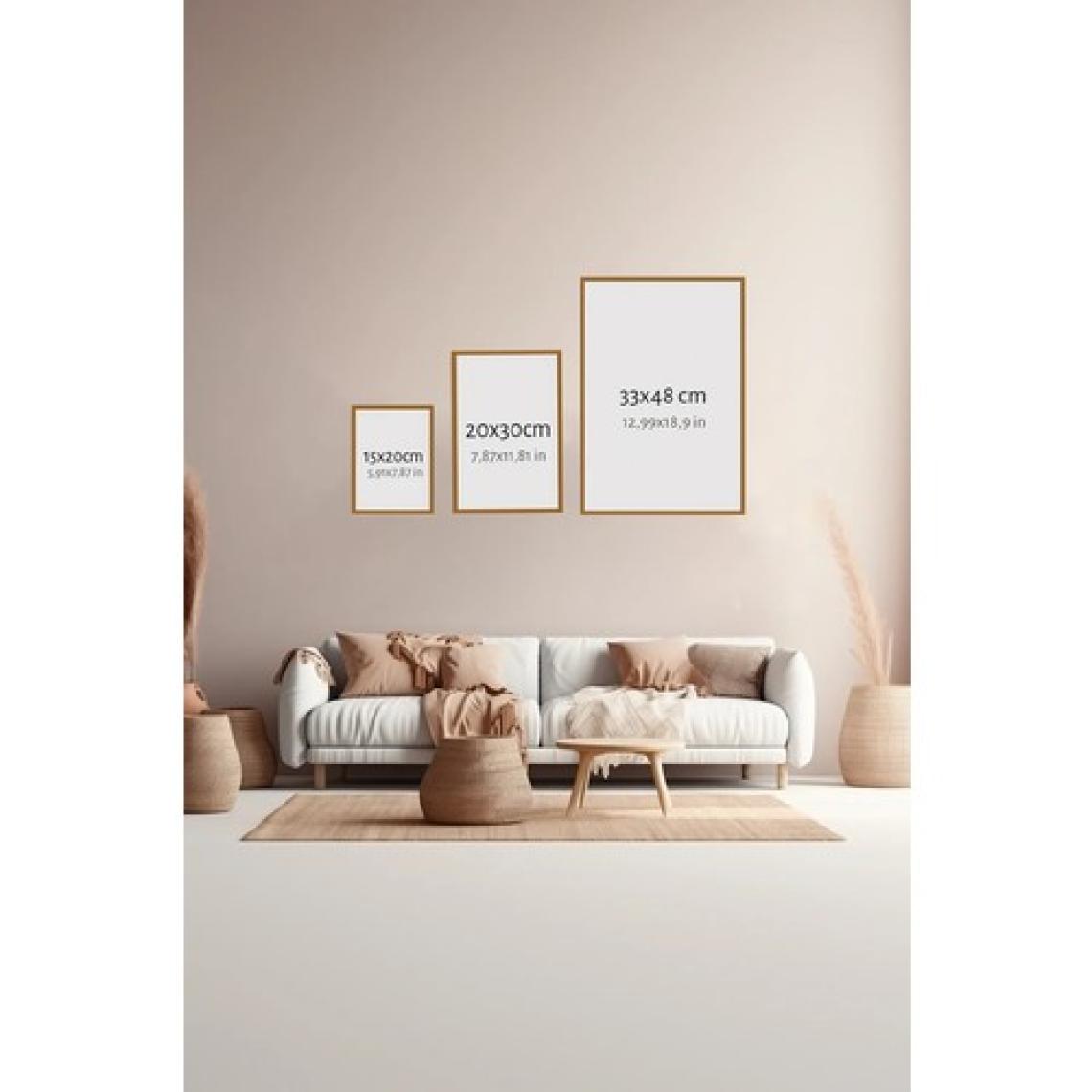 3 Parça Ahşap Çerçeve Görünümlü Mdf Tablo Seti - Model 33