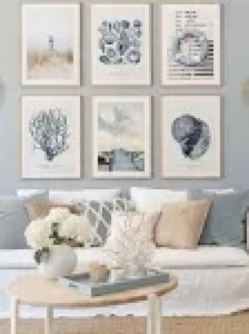 Artavessa 6 Parça Ahşap Çerçeve Görünümlü Mdf Tablo Seti