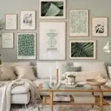 Artavessa 9 Parça Ahşap Çerçeve Görünümlü Mdf Tablo Seti