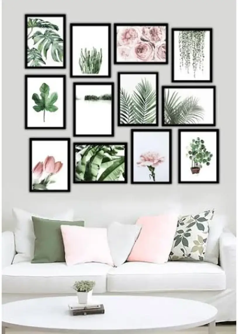 Artavessa 12 Parça Siyah Çerçeve Görünümlü Mdf Tablo Seti