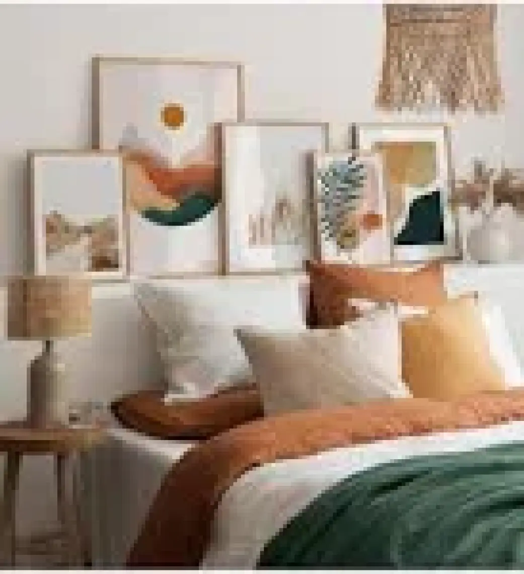Artavessa 5 Parça Ahşap Çerçeve Görünümlü Mdf Tablo Seti