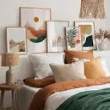 Artavessa 5 Parça Ahşap Çerçeve Görünümlü Mdf Tablo Seti