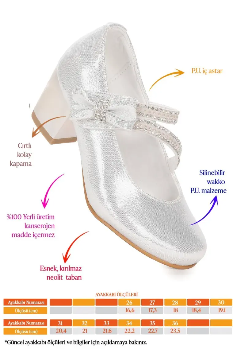 Kiko Kids 750 Vakko Günlük Kız Çocuk 4 cm Topuk Babet Ayakkabı