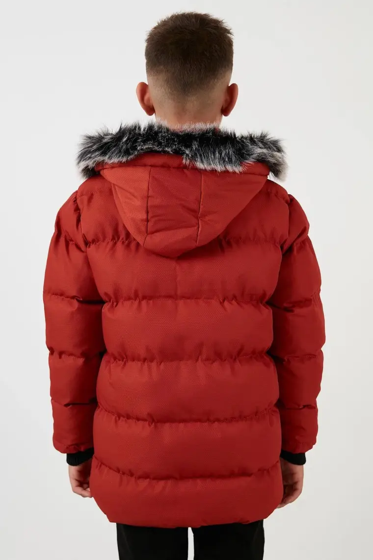Lela Içi Peluş Astarlı Çıkarılabilir Kapüşonlu Şişme Mont Erkek Çocuk Mont 5760023