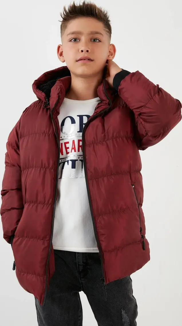 Lela İçi Peluş Astarlı Çıkarılabilir Kapüşonlu Şişme Mont Erkek Çocuk MONT 576220K