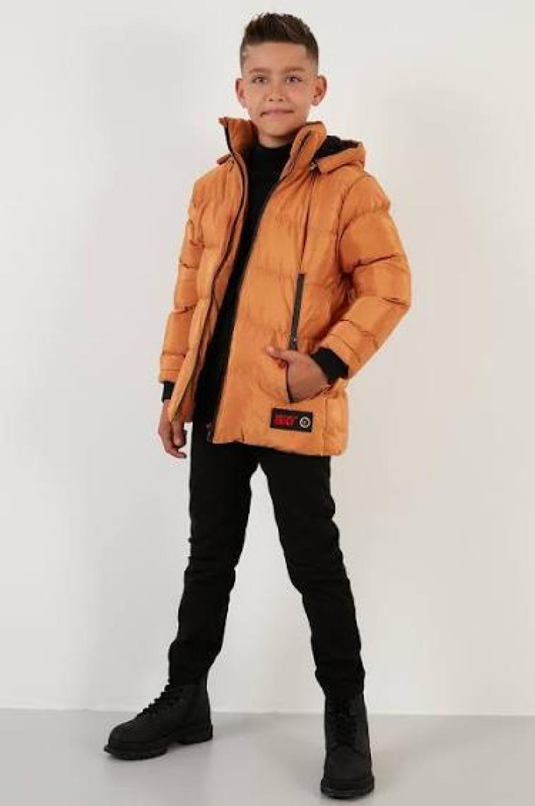 Lela Içi Peluş Astarlı Çıkarılabilir Kapüşonlu Şişme Mont Erkek Çocuk Mont 5763038