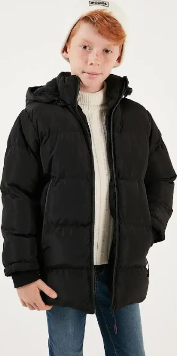 Lela İçi Peluş Astarlı Çıkarılabilir Kapüşonlu Şişme Mont Erkek Çocuk MONT 5763038