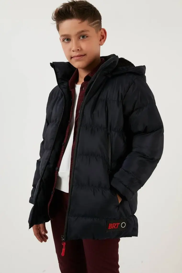 Lela İçi Peluş Astarlı Çıkarılabilir Kapüşonlu Şişme Mont Erkek Çocuk MONT 5763038