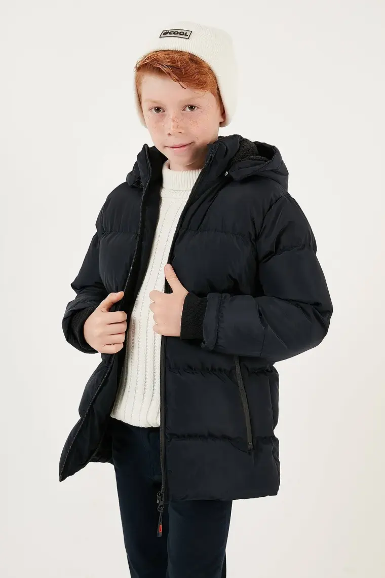 Lela İçi Peluş Astarlı Çıkarılabilir Kapüşonlu Şişme Mont Erkek Çocuk MONT 5763038