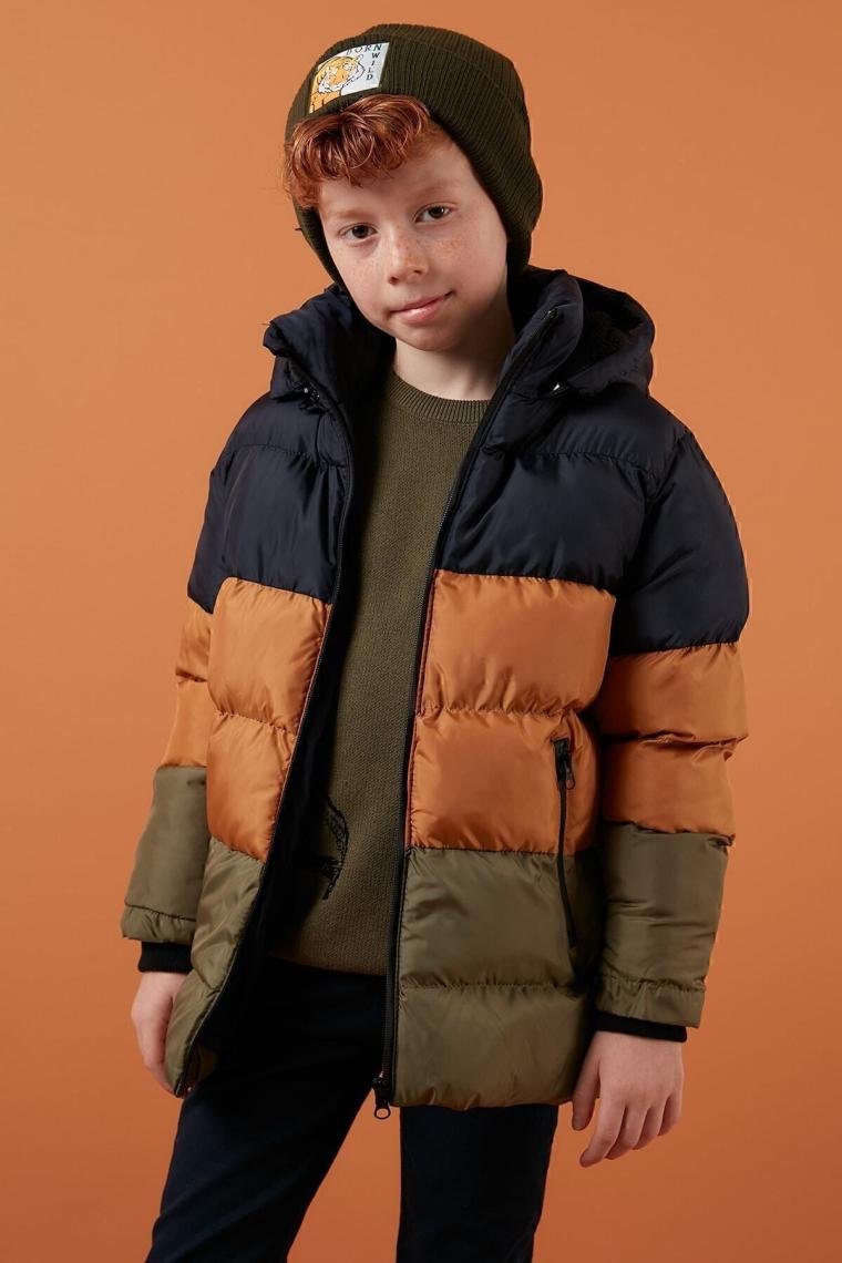 Lela Içi Peluş Astarlı Çıkarılabilir Kapüşonlu Şişme Mont Erkek Çocuk Mont 57611967