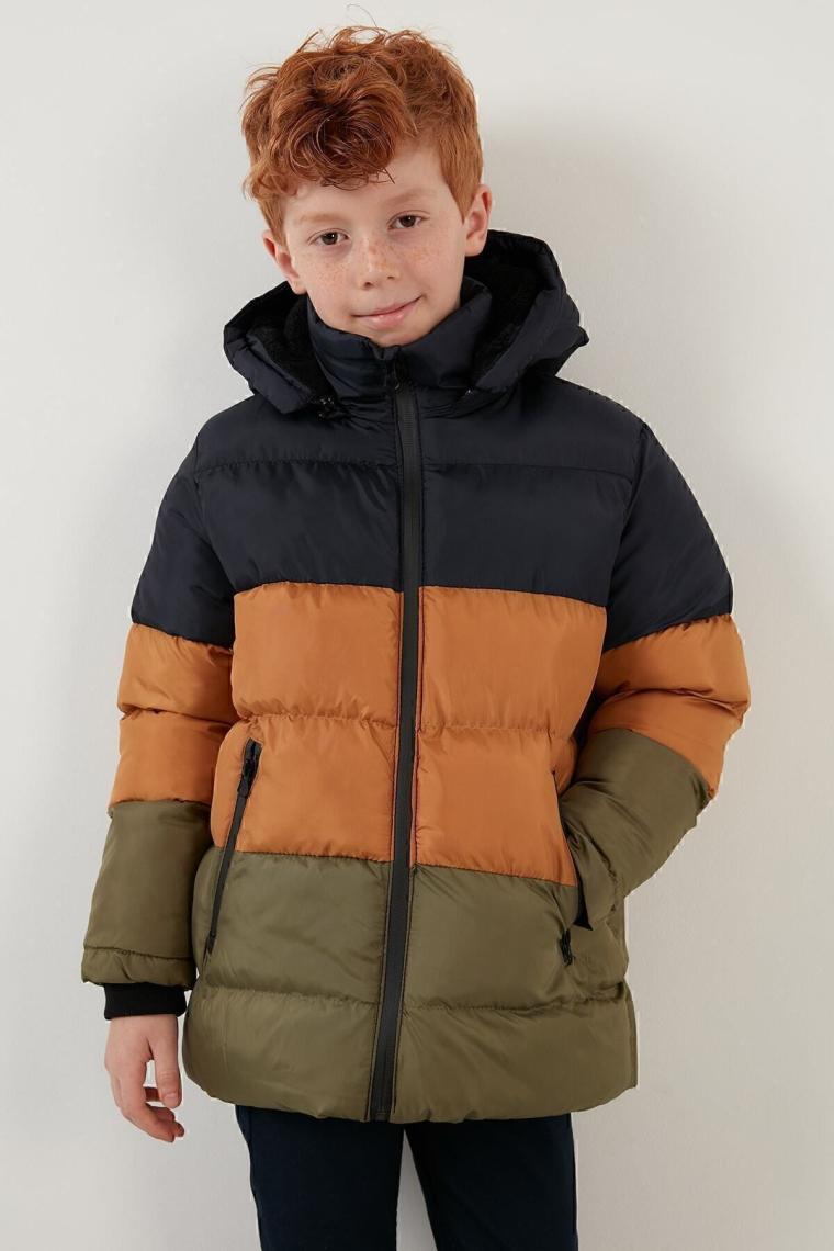 Lela Içi Peluş Astarlı Çıkarılabilir Kapüşonlu Şişme Mont Erkek Çocuk Mont 57611967