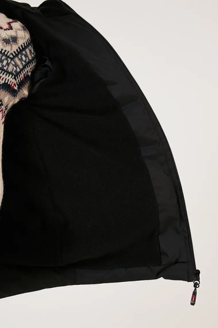 Lela Fermuarlı Cepli Kapüşonlu Şişme Mont Erkek Çocuk Mont 6492324
