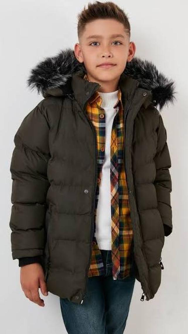 Lela Suni Kürklü Peluş Astarlı Çıkarılabilir Kapüşonlu Mont Erkek Çocuk MONT 5763028